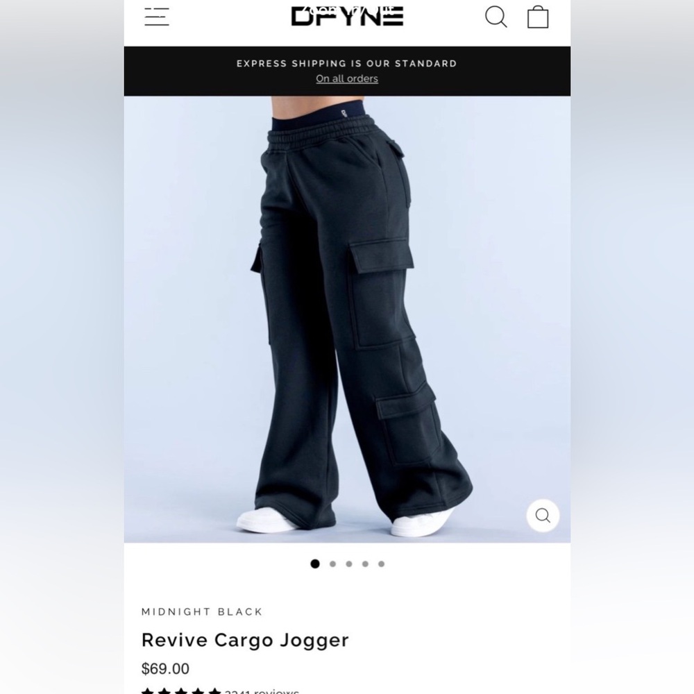 DFYNE Black Cargo Joggers